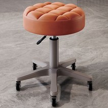 회전 스툴의자 미용 진료 진찰 실험실 네일 시술의자 보조 화장대 의자, 오렌지빵-회색봉-메탈베어링휠