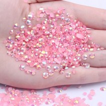 수지 라인 석 5001000pcs 핑크 ab 2-6mm 라운드 플랫 백 비 핫픽스 공예, 19 핑크 ab, 5mm 1000개