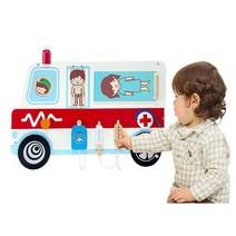 어린이집 유아 벽걸이 원목 역활 놀이 교구 앰뷸런스