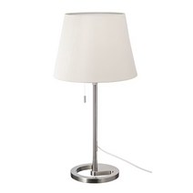 이케아 뉘포르스 탁상스탠드 화이트 갓폭33cm 받침지름20cm 높이65-78cm 니켈도금스틸, 이미지참조