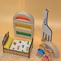 이음레이저공방 하트침대 우드 미니어처 가구 만들기 DIY 키트