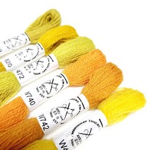 자수용 울사 100% 옐로우베이지 6종세트 프랑스자수 실세트, 울사100% 옐로우오렌지-6종세트
