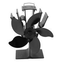벽난로모형 Non Electric Fireplace Fan Automatic Startup Heat Powered Stove Black Aluminum Alloy for, 한개옵션0