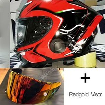 바이크 부품 풀페이스 오토바이 헬멧 X14 화이트 뒤 라이딩 모토크로스 레이싱, 06 A with redgold visor_02 L