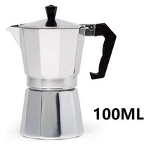 커피 메이커 머신 Moka Pot 이탈리아 커피 머신 에스프레소 알루미늄 게이저 메이커 주전자 라떼 스토브 클, 02 100ML