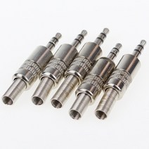 커넥터 부속품 커넥터 부속품 5개 3.5mm 3극 스테레오 금속 플러그 커넥터 3.5 플러그 앰프 납땜 와이어 단자가 있는 잭 어댑터 3.5mm 스테레오 플러그, 없음