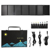 태양열 충전기 60w100w 태양 전지 패널 휴대용 접는 가방 usb + dc 출력 태양열 충전기 휴대 전화 발전기에 대 한 야외 전원 공급 장치, 100w 6배
