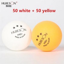 테니스공 테니스 볼Huieson 신소재 탁구 공 3 성급 40 + ABS 플라스틱 훈련, 03 50 white 50 yellow