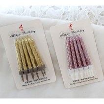 해피버스데이 [미미토퍼]파티용품 메탈막대초(10pcs) 막대초 생일초, 메탈핑크