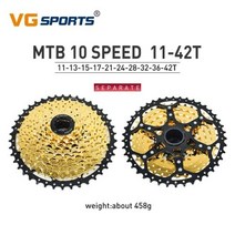 스프라켓 12단 자전거휠 VG Sports MTB 10 단 카세트 프리 11 32T 36T 40T 42T 46T 50T 10V 스프로킷 레인보우 산악 부품, 10 10S 11-42T gold N