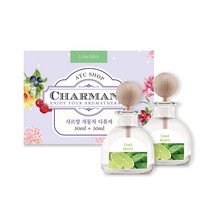 더허브샵 샤르망 자동차 디퓨저 세트 50ml 본품+본품 자동차방향제 차량방향제, 라임민트