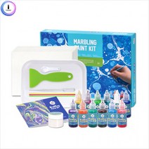 [리틀호안미로] 마블링물감놀이12색(92606)마블링물감 염색 종이 키트 물감놀이키트 특수미술 미술키트 물감놀이 페인팅 플로팅, 본상품