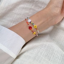 메리샵 스마일 하트 원석 비즈팔찌 2color