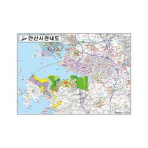 안산 지도 관내도 (코팅 중형 150x111) + 종이지도(택1) 세트, 일반천, 세계지도(종이)