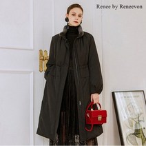 크레송 레니본 밍크 트리밍 헝가리 구스다운 코트 RBRTCT001-21DiBK