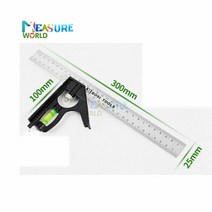 각도 사각형 측정 도구 세트 정밀 스테인레스 스틸 알루미늄 내구성 조정 가능한 조합 수준기 12 "300, 01 300mm