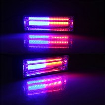 차량용 경광등 싸이키 스트로브 조명 동적 깜박이 LED COB 빛 차량에 대 한 Cob Led 자동차 트럭 전면 그릴 플래시 경고, [01] Red Blue, 01 Red Blue