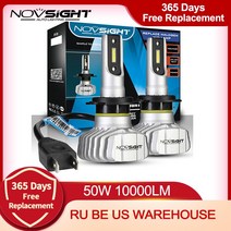 NOVSIGHT 차량용 헤드 라이트 H4 하이/로우 빔 LED H7 H1 H3 H8 H9 H11 H13 9005 9006 9007 50W 10000LM 6500K 자동 전조등 안개, CHINA|H8