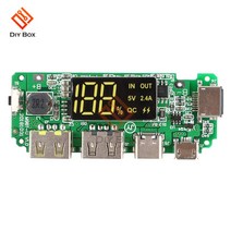 파워뱅크 자작배터리 캠핑용배터리 5V 2.4A 2 USB 충전 보드 18650 배터리 전원 은행 케이스 상자 유형 C, 한개옵션0