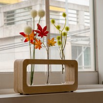 아리아공방 유리 아크릴 이케바나화병 오브제 실린더 화병, 선택5) 3구 자작나무, 아크릴관