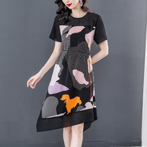 40대 50대 봄 가을 원피스 빅사이즈 중년 엄마옷 여름 플라워 원피스 루즈핏 날씬해 보이는 동생 양기 스커트