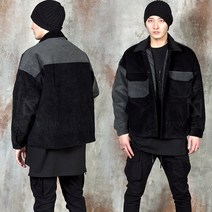 배색 코듀로이 누빔 자켓