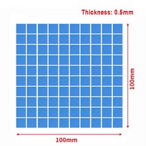 냉감 패드 여름 킹 슈퍼싱글 PC 노트북 IC GPU CPU 방열판 VGA 카드에 대 한 전도성 실리콘 열 패드에 멀티 크기 두께 블루 쿨링, 100x100x0.5mm Sliced