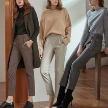 [로코엘라] 메르 헤링본 원턱 밴딩팬츠