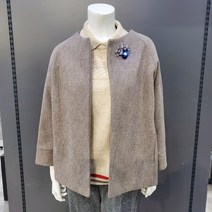[백화점SAY][막스카라] 라운드넥 모혼방 자켓(브로치 비매품) M24QWJ346
