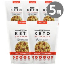 뉴트레일 키토 너트 그래놀라 바닐라 스트로베리 오트밀 312g, 5개