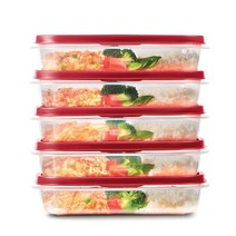 Rubbermaid EasyFindLids 밀프렙 용기 5.1컵 레드, 5.5 Cup, 1개