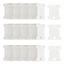 Fokanlo 대량 수량 1000 피스 플라스틱 치실 보빈 크로스 코튼 스레드 공예 DIY 바느질 보관 오거나이저 홀더 자수 카드 스티치 천 화이트