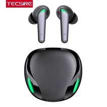 Tecsire X18 게임용 블루투스 이어폰 무선 스테레오 베이스 터치 컨트롤 마이크가 있는 낮은 대기 시간, 02. Black