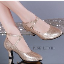 [PINK LITCHI]여성 댄스 슈즈 라틴 댄스화 모던댄스 신발 bb2 zhuo1015, 235, 블랙-5.5CM