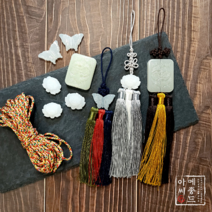 메종드아씨 플라스틱 모조옥 장식 모음/전통매듭공예 부자재/노리개 옥장식, 쌍학장식 1개