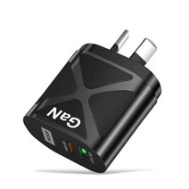 65W GaN 질화 갈륨 충전기 QC3.0 PD 고속 충전 휴대폰 내장 다중 안전 보호 기능, AU-BK