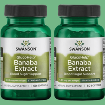 글루코헬프 바나바 추출물 1.33mg 60 소프트겔 배롱나무 18% 코로솔산, 옵션1