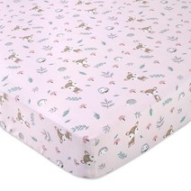 Fisher Price 면 아기 침대 시트 Woodland Wonders 숲 테마 아기방 침구 71.1 x 132.1cm 28 52인치 여아용 표준 매트리스