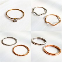 다이아 큐빅 심플 베이직 써지컬스틸 여자 반지 우정링 애끼반지