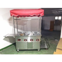 이동식 밥차 접이식 포장마차 야시장 푸드트럭 노점 길거리음식 매대 호떡 소시지 떡볶이 분식, B 포장마차 수프통30x30cm후라이드 오뎅