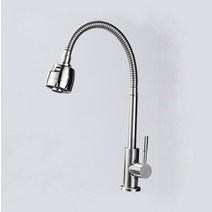 Kitchen Faucet Anti-splash Head Wash Basin Sink Universal Rotatable Faucet Full Copper Joint Style:304 Cold Water, 상세페이지 참조
