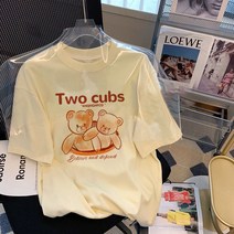 스타일아유 30종 여성 여름 면 프린트 롱박스티 오버핏 루즈핏 레터링 반팔 티셔츠 캐주얼 빅박스티셔츠