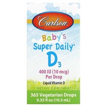 칼슨랩스 베이비전용 Super Daily D3 10 mcg 400 IU 액상형 10.3 ml 1병