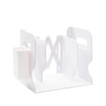 전면책장 회전 깊은 벤치형 모듈 동물펜홀더와 책장에 대한 개폐식 북 엔드 데스크 주최자 홈 오피스 액세, 03 white pen holder