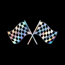 자동차포인트 0265 체스깃발 튜닝스티커, XL, 홀로그램