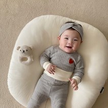 S-모란 하트3종슈트 신생아 아기 봄 바디슈트 헤어밴드 슈트 레깅스 세트