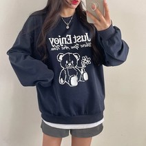 아담블링 / [존귀탱] 데일리 엔조이 곰돌이 오버핏 맨투맨