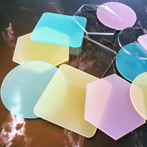 블루홈 클리어 아크릴 티 코스터 디자인이예쁜 컵받침 카페인테리어 홈카페 커피숍 테이블웨어, 민트-사각
