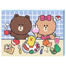라인프렌즈 해피 디저트 (캔버스) 보석십자수 33.5x46, 본상품, 상세 설명 참조