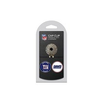 Team Golf NFL 포티나이너스 골프 캡 클립 탈착식 양면 에나멜 마그네틱 볼 마커 2개 포함 모자에 쉽게 부착, One Size, New York Giants